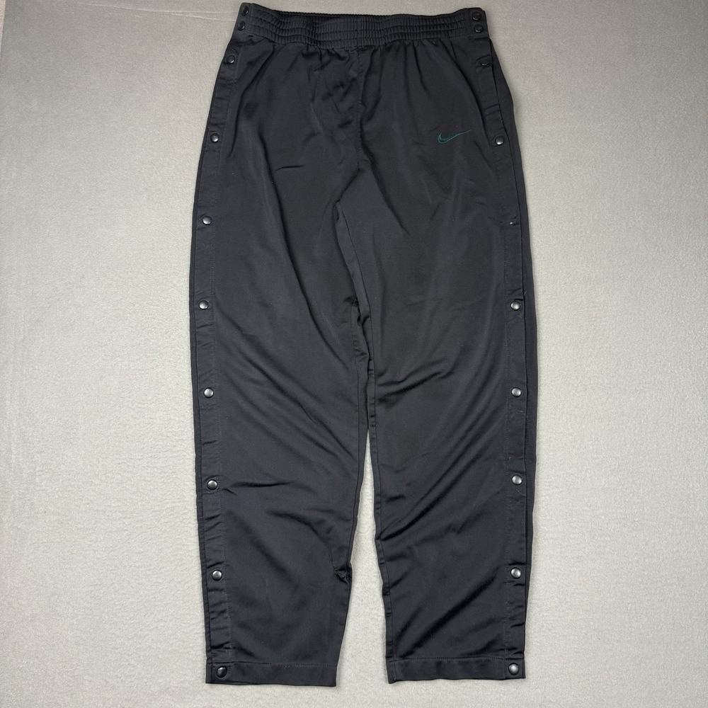 Vintage Nike Tear Away Pants Large Black Snap Warmup Track Basketball 90s